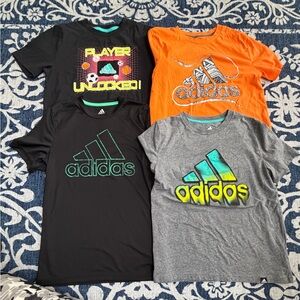 Adidas Kids Tees - Black, Orange, Gray with Graphic Designs